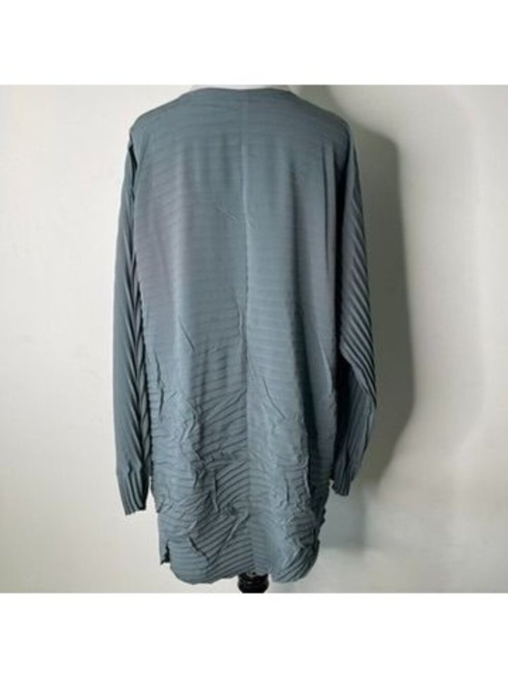 Babette San Francisco Pleated Tunic Shirt L Slate Blue Rare Retired Designer - Picture 6 of 10